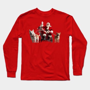 Santa Claus loves dogs Long Sleeve T-Shirt